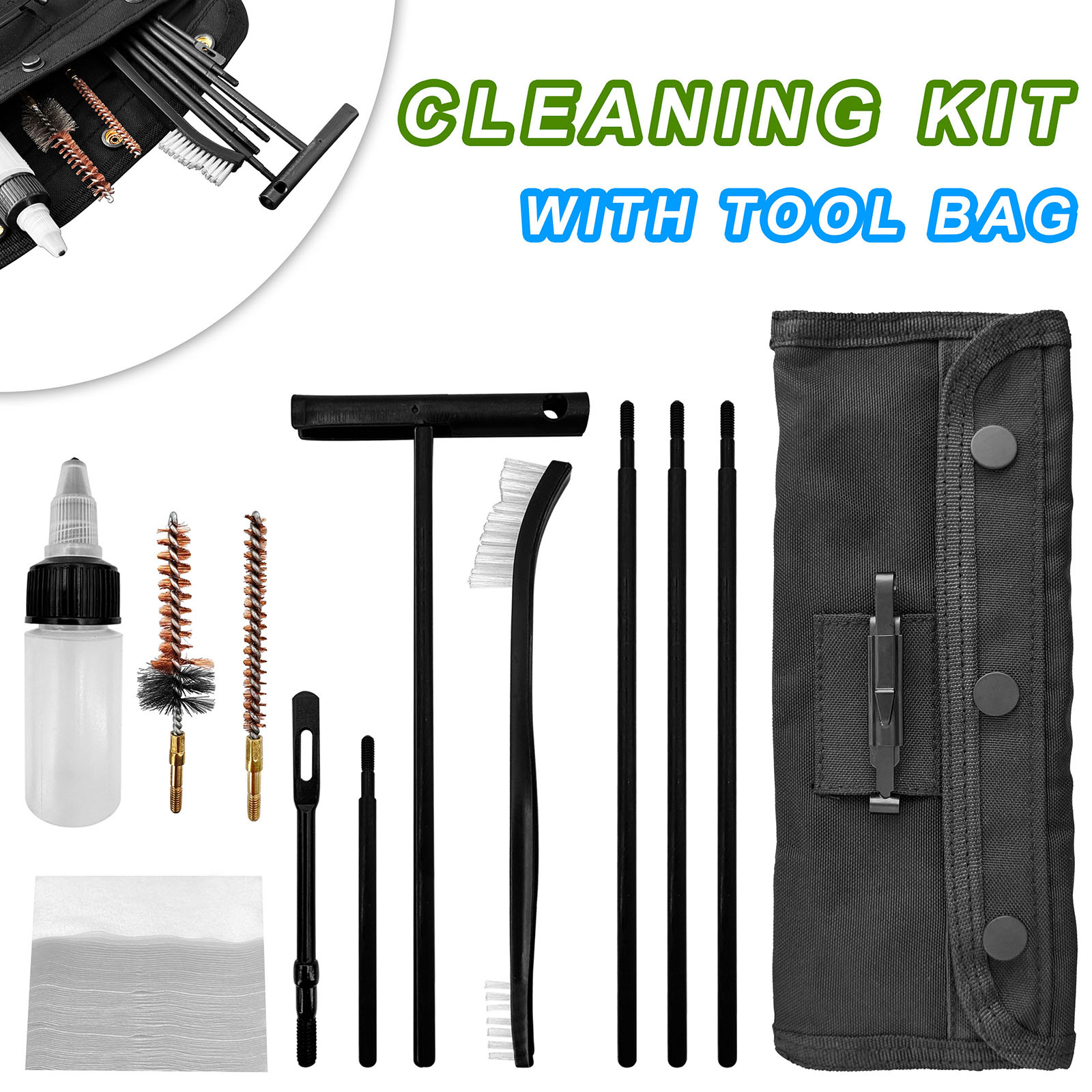 Gun Cleaning Rod - Gun Cleaning Kit with Nylon Brass
