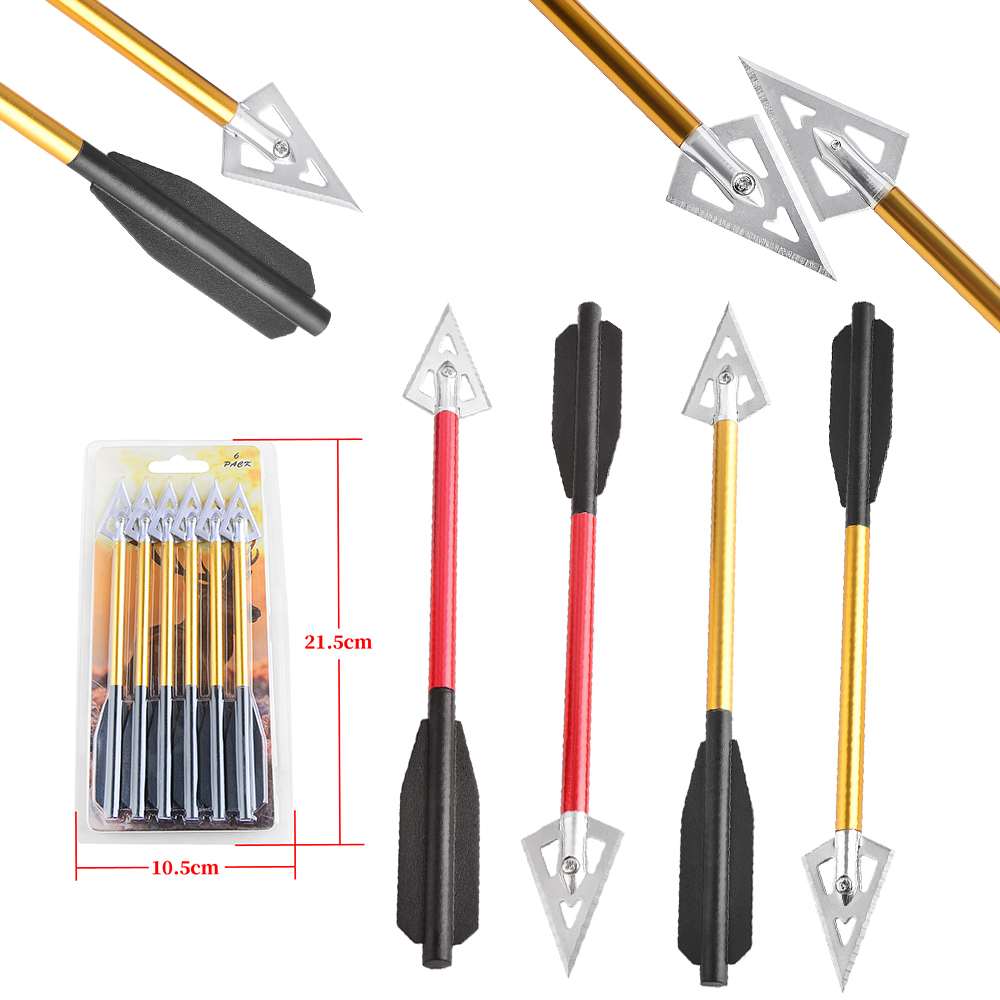 Crossbow Bolt Broadhead - 6/12pcs Short Arrow Aluminum Crossbow Bolts