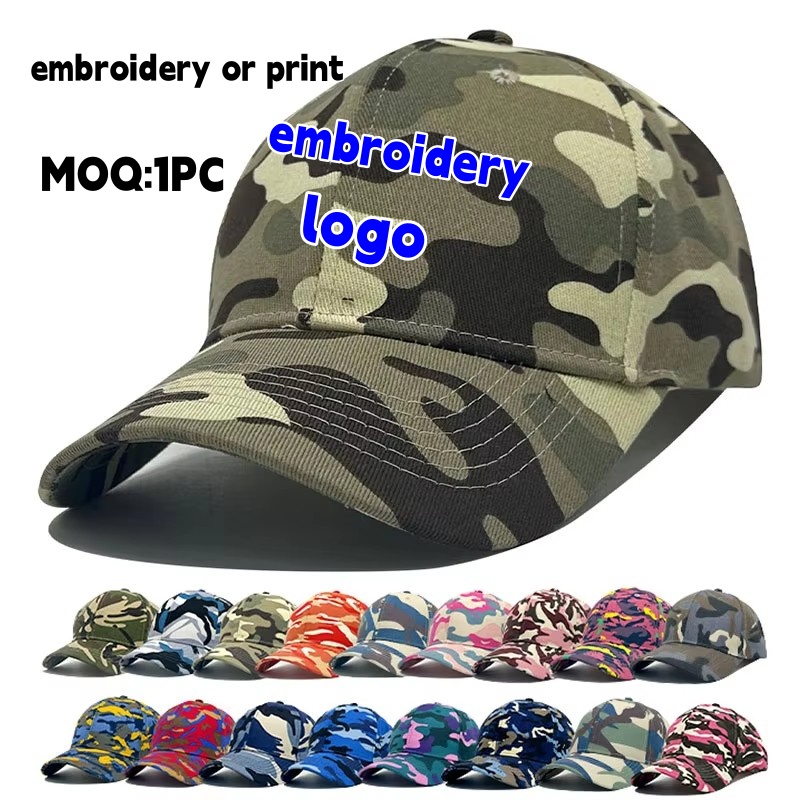 Hunting Outdoor Logos - Custom Embroidery Logo Solid Baseball Cap