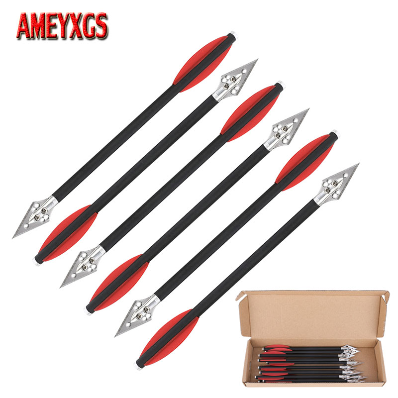 Crossbow Bolt Broadhead - 6/12pcs Mixed Carbon Arrow 7 Inch