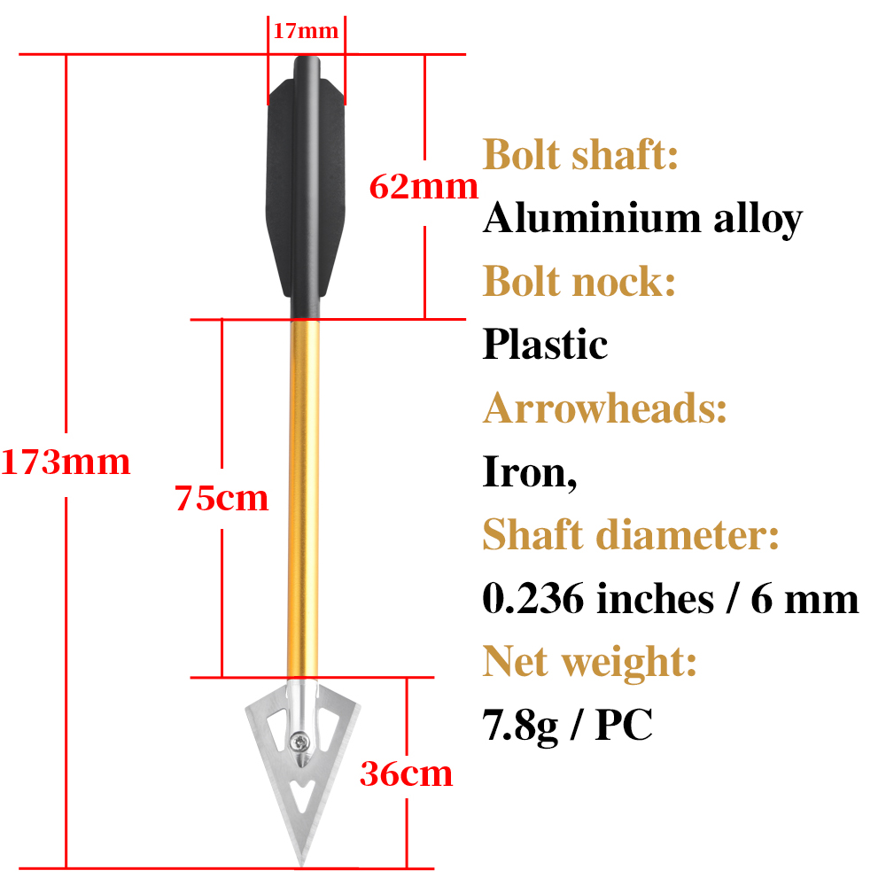 6/12pcs Short Arrow Aluminum C - Crossbow Bolt Broadhead recension och pris