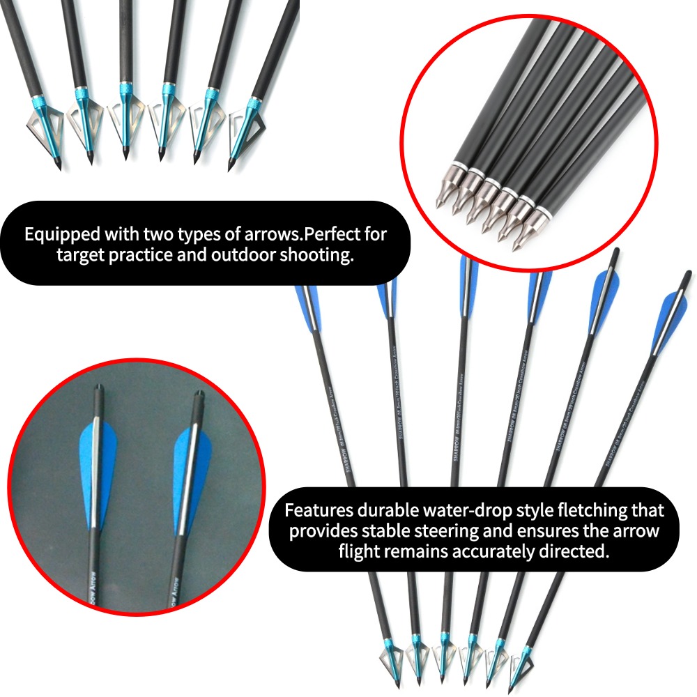 6/12Pcs 16/17/18/20/21/22 Inch - Crossbow Bolt Broadhead recension och pris
